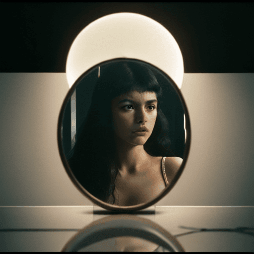 AI generated: A photograph styled to mirror a 1970s cinema frame, featuring a woman who resembles someone in her y...