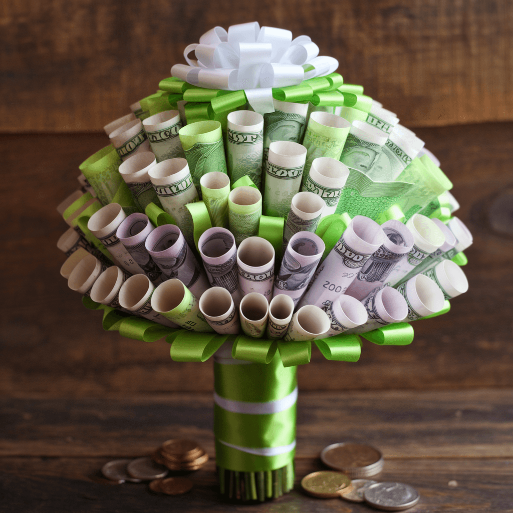 AI generated: A money bouquet 