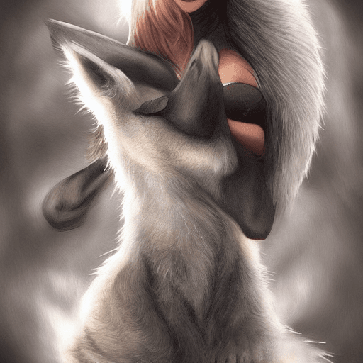 AI generated: furry wolf girl