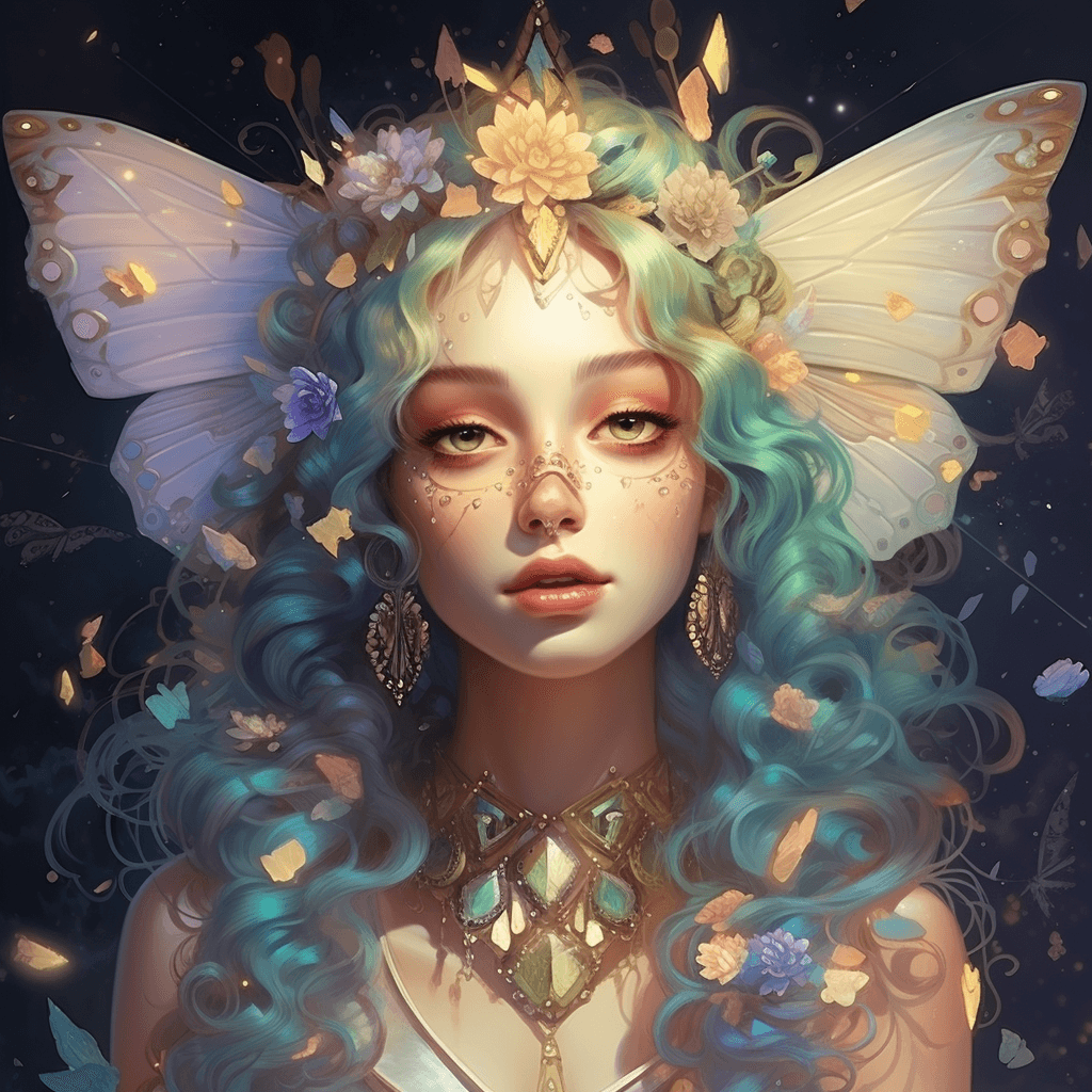 AI generated: An illustration of a girl with butterfly wings, in the style of the stars art group( xing xing) , lu...