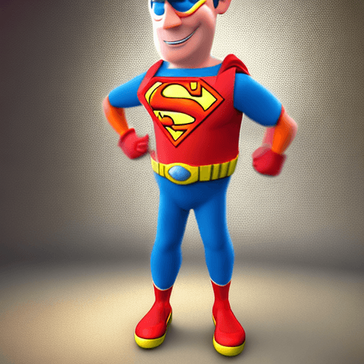 AI generated: cartoon 3D sunny bright Pixar-style image : super hero : full costume : cinematic --ar 68:128 --styl...