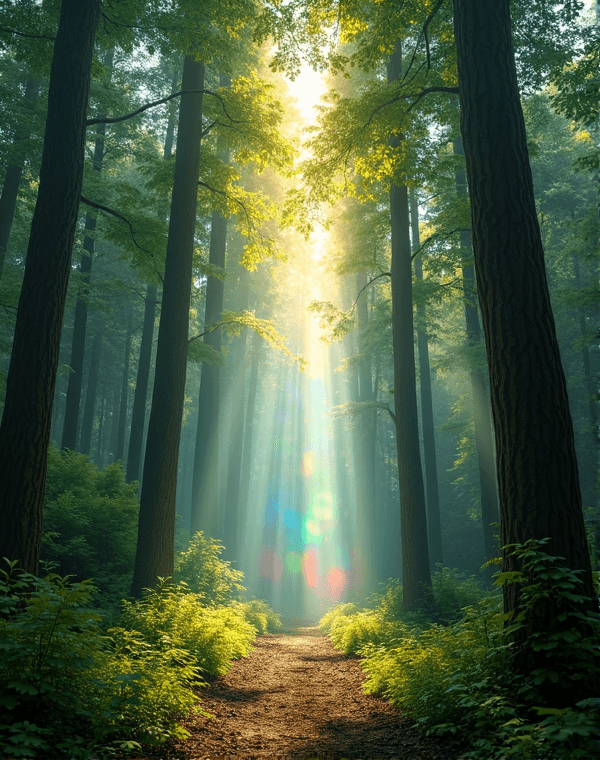 AI generated: hyper-realism, full focus, perfect focus, photo realism, 8k photograph capturing a dense, lush fores...