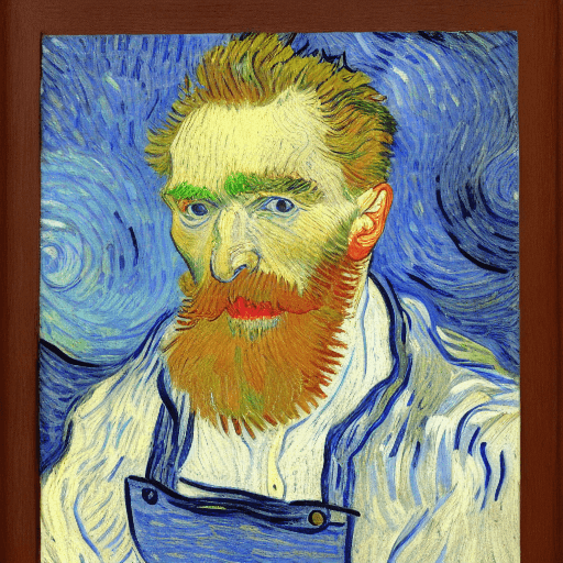 AI generated: [van gogh | matisse] Close-up of a jovial, (((burly, chubby old man))) with a heartwarming, ((shaggy...