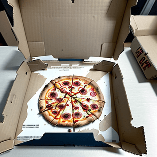 AI generated: An empty used pizza box

