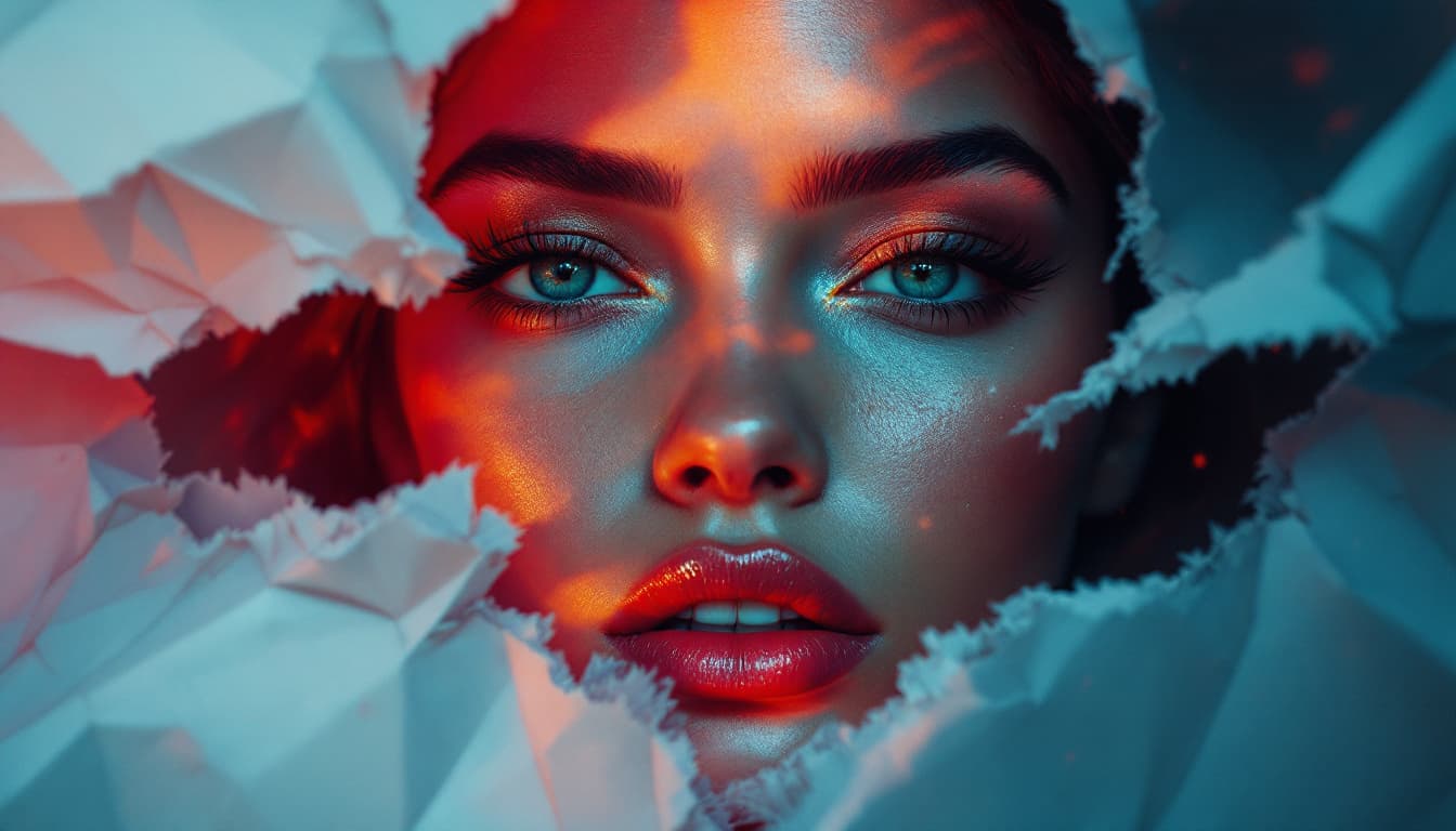 AI generated: Show clips of paper rip transitions in action with vibrant transitions. Dark Cinematic and powerful ...