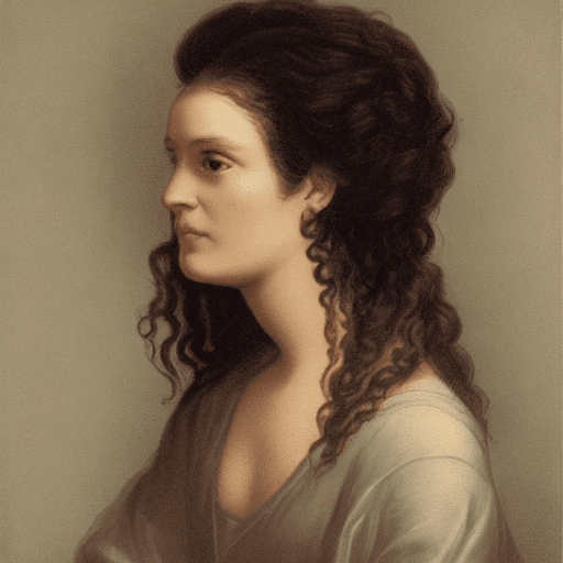 AI generated: portrait of a woman with voluminous, wavy hair styled to the centered.