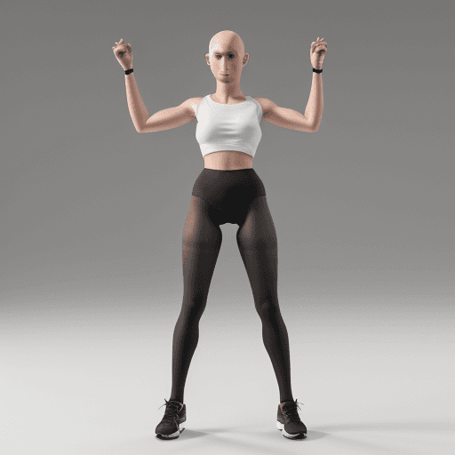 AI generated: a human with white background,  no background, bald hair, black tights, full body, hyper realism, hi...