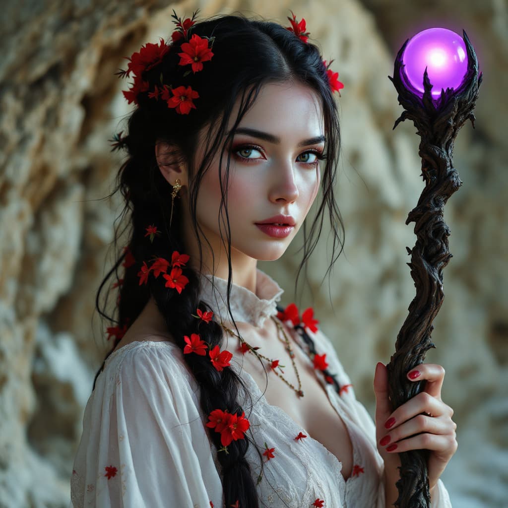 AI generated: 8K, ultra high resolution, exisuitedetailed, high quality, realistic portrait. A serene and elegant,...