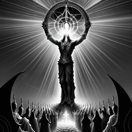 AI generated: The sketches now reveal the outcome. Souls ascend towards the heavens, surrounded by celestial light...