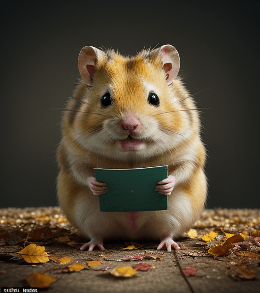 AI generated: very beautiful portrait of an extremely distressed but cute golden hamster who is very angry after h...
