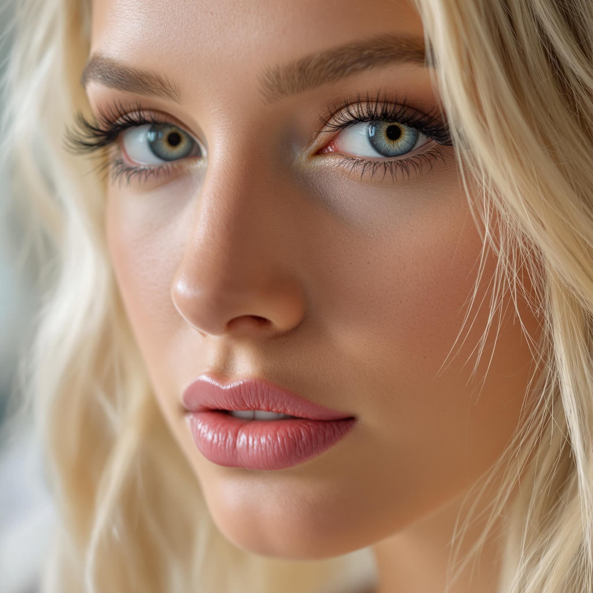 AI generated: Goddess close-up portrait big tits big nipples blonde 