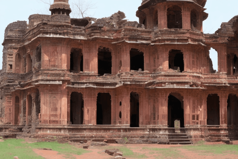 AI generated: historical ruin in India 
