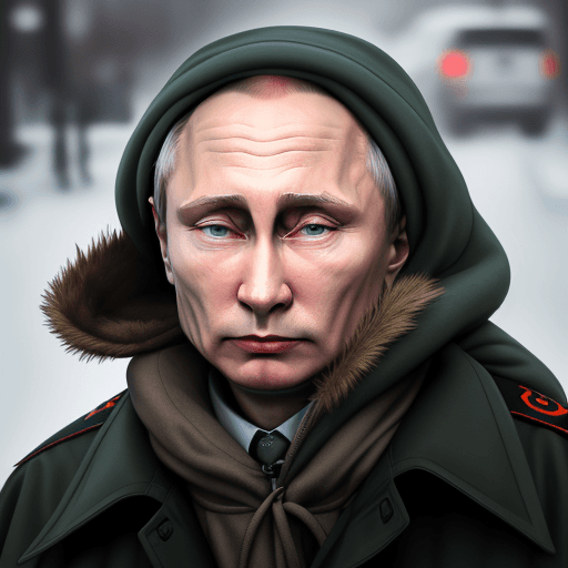 AI generated:  Putin homeless ,4 k , ultra HD 