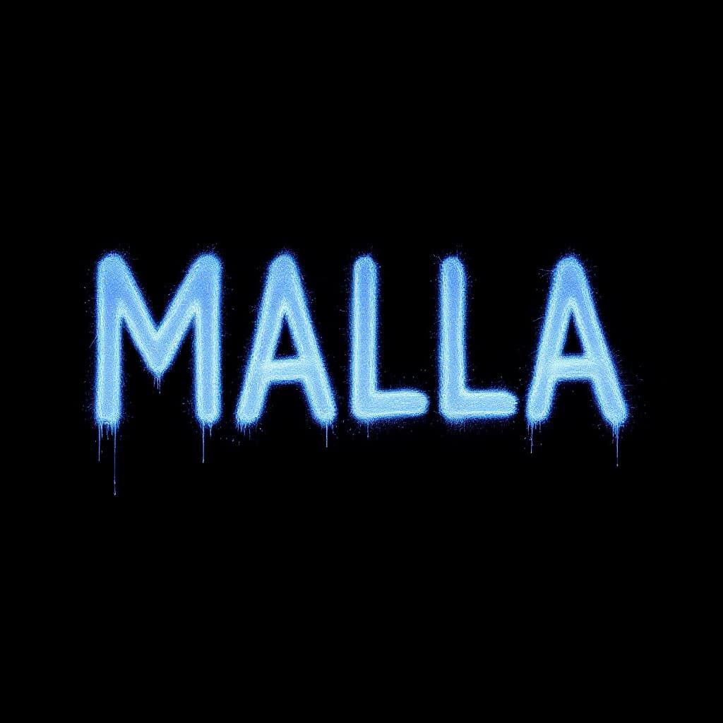 AI generated: escribir la palabra 6 MALLA  bioluminiscente color azul en letra mayuscula modo estetico tranquilo m...