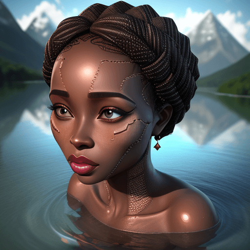 AI generated: Hyper realistic 3D caricature of 4k African woman. (textured skin). Prominent features (diamond shap...