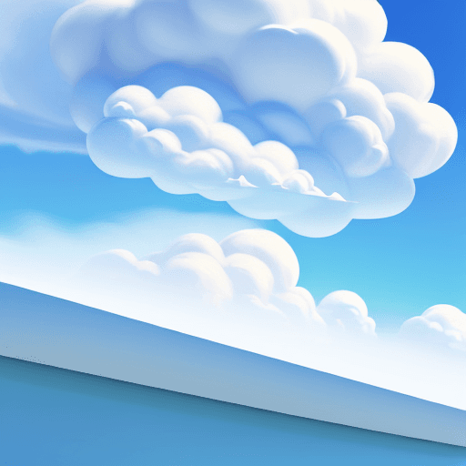 AI generated: Blue sky as seen when lying on the ground, with shapeless fluffy cloud. Style should be realistic.