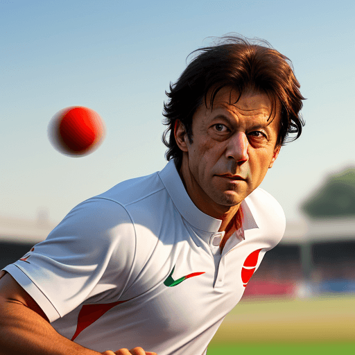 AI generated:  imran khan“Action portrait of an athlete during a game, using fast shutter speed and close-up shots...