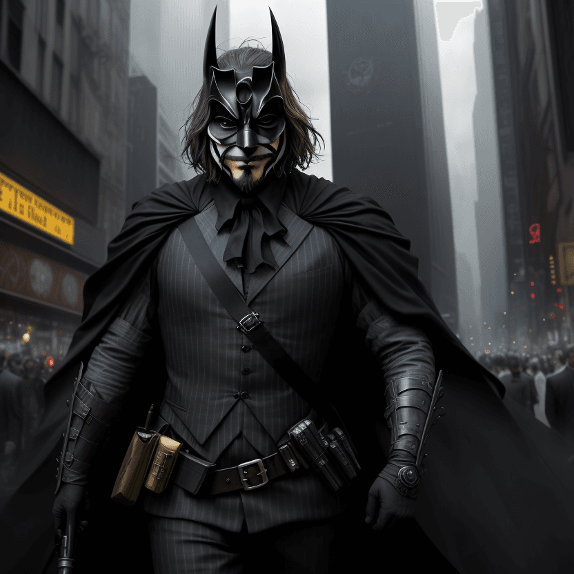 AI generated: Photo realistic cinematic 4k enigmatic character stands amidst the urban chaos, exuding an air of my...