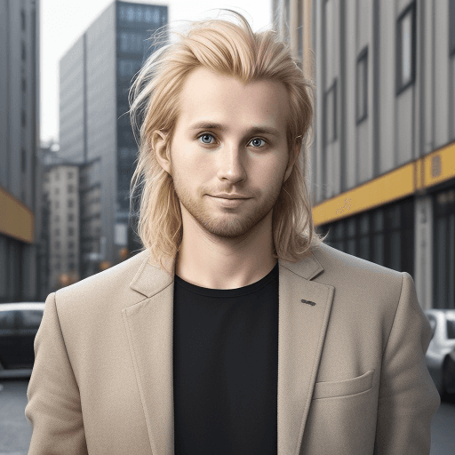 AI generated: Swedish 30 year old man, messy blond hair, Instagram photo, autumn in city, hyper realistic, stylish...