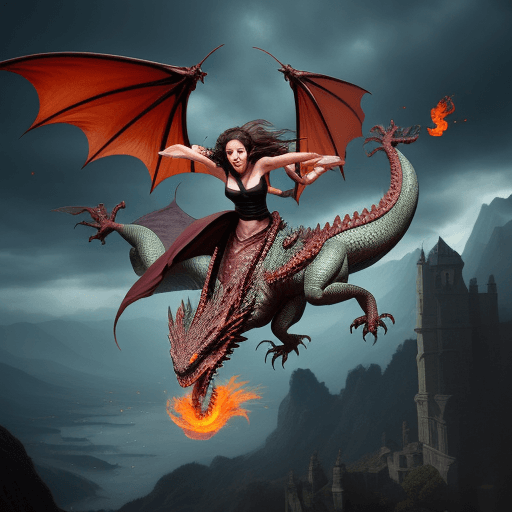 AI generated: A flying dragon eating a woman