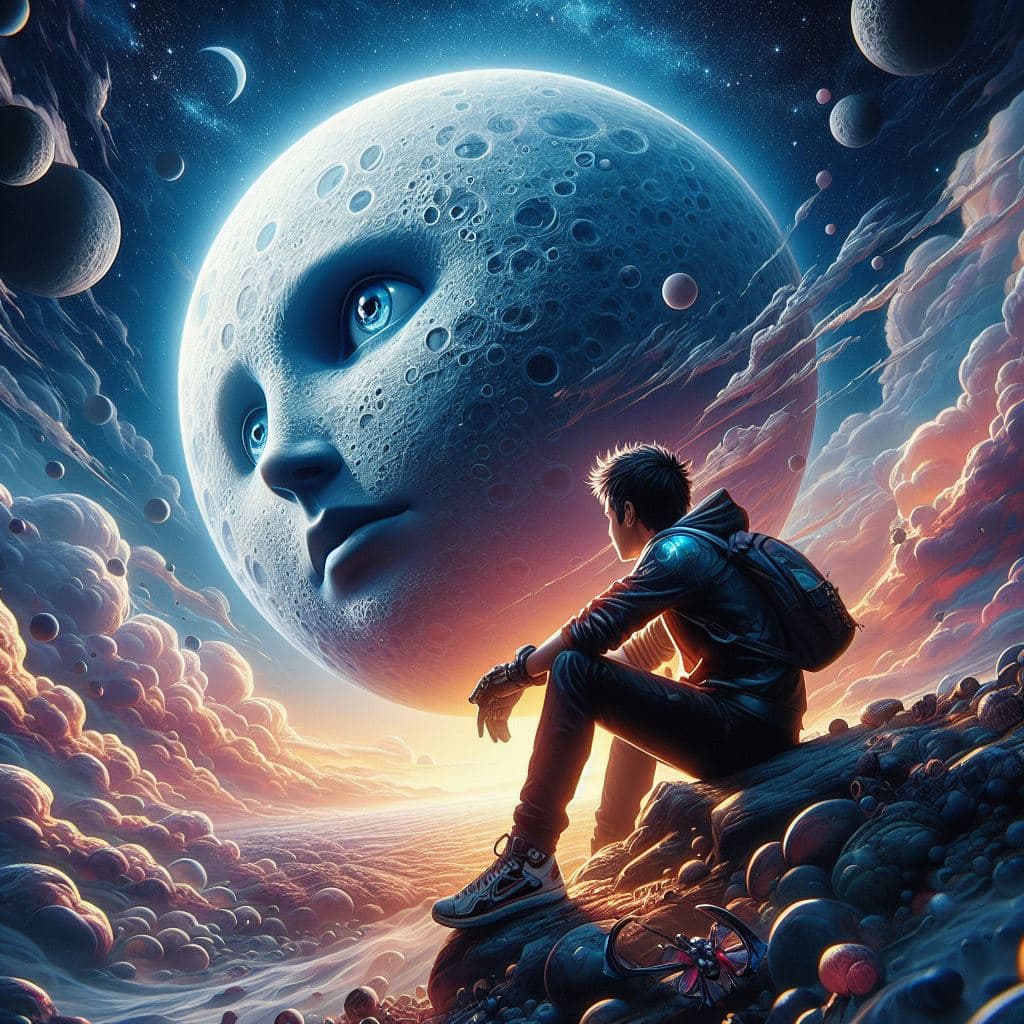 AI generated: moon emoji, art by lois van baarle and loish and ross tran and rossdraws and sam yang and samdoesart...