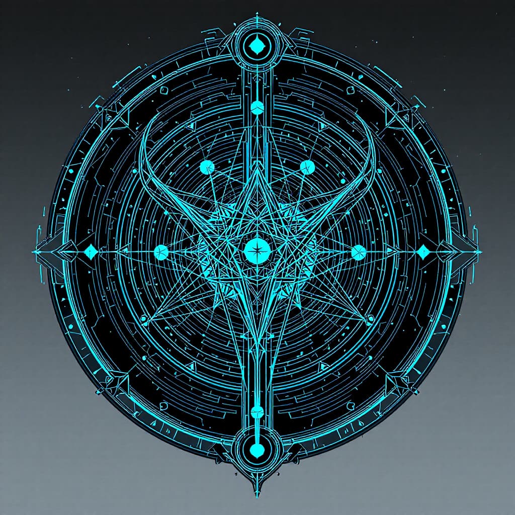 AI generated: Cyberpunk aquarian symbol