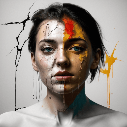 AI generated: using this image create a painting on canvas in color tones, in the style of martin ansin, cracked, ...