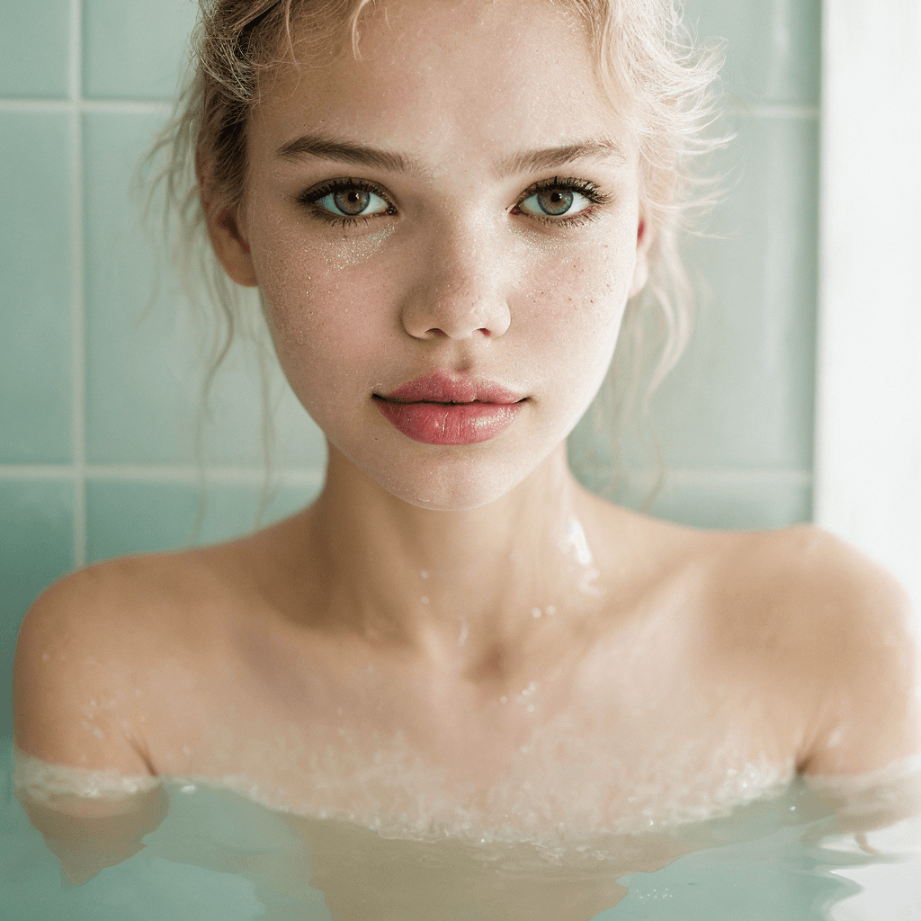 AI generated: Shimmering morning light indoor of a dirty bathroom bath filled with hot water, emerging from the wa...