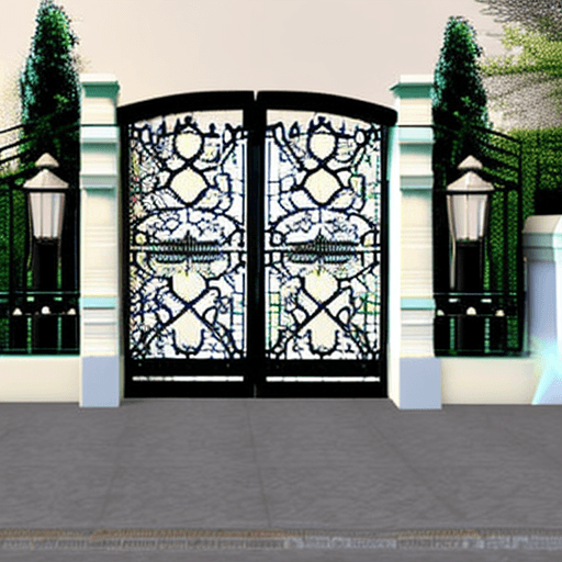 AI generated: foundation giant entrance gate, modern ethnic
