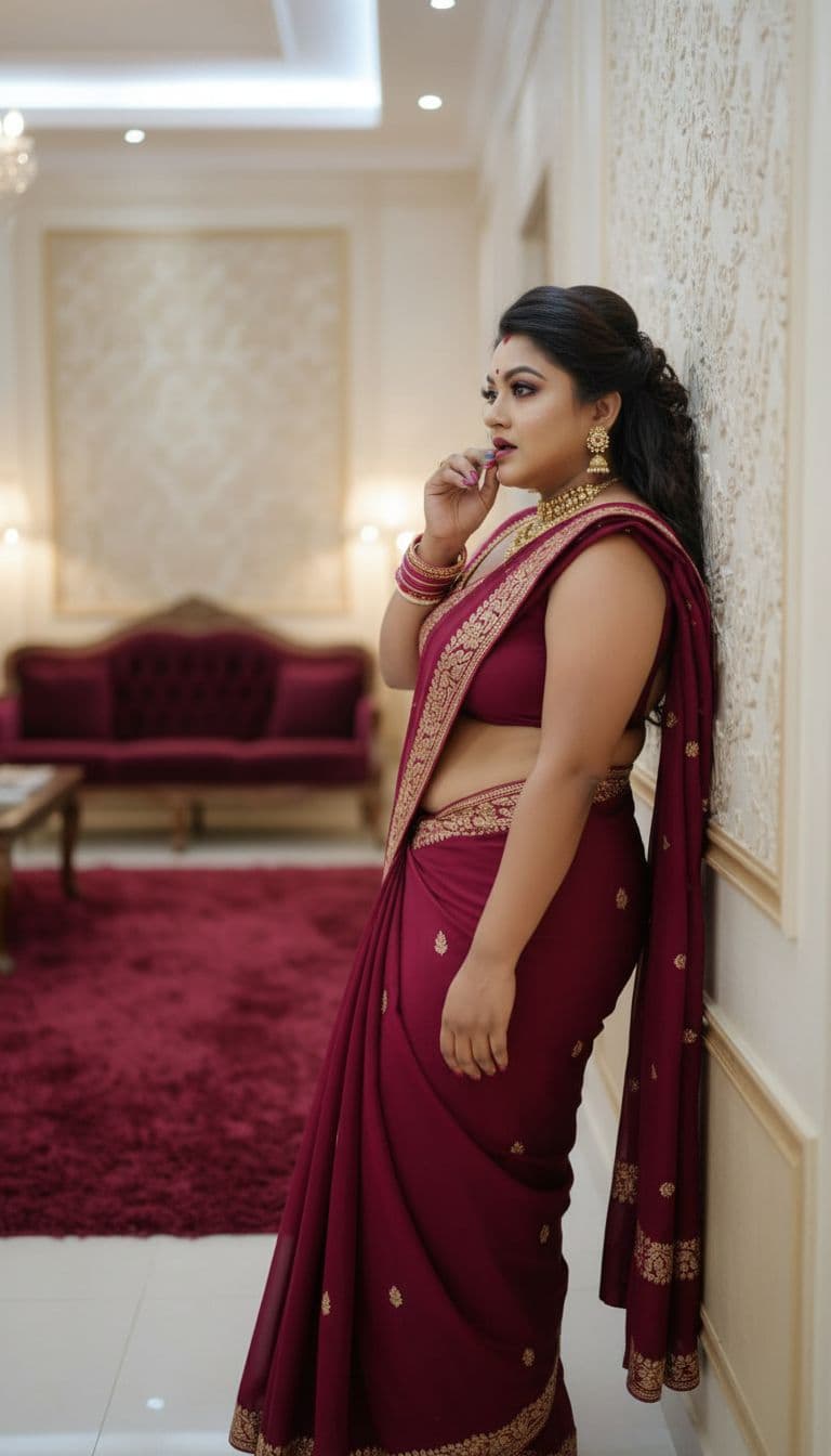 AI generated: full body view  of most beautiful girl as most beautiful indian realstic girl with plus size FLAT st...