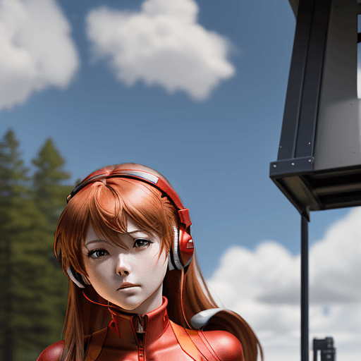 AI generated: ((masterpiece,best quality, detailed)), outdoor,wind_lift, souryuu asuka langley, interface headset,...