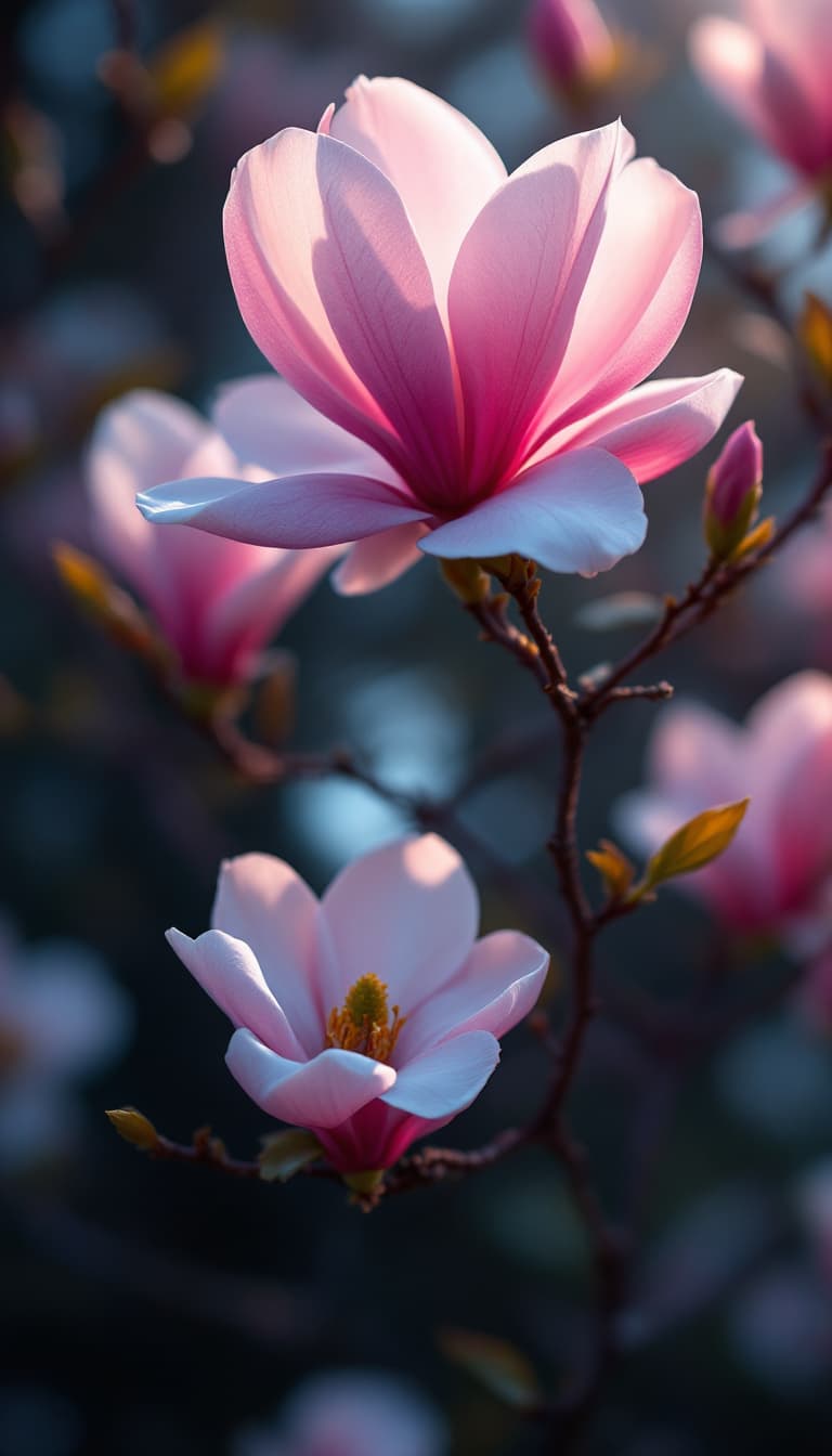 AI generated: beautiful magnolia, cinematic lighting 