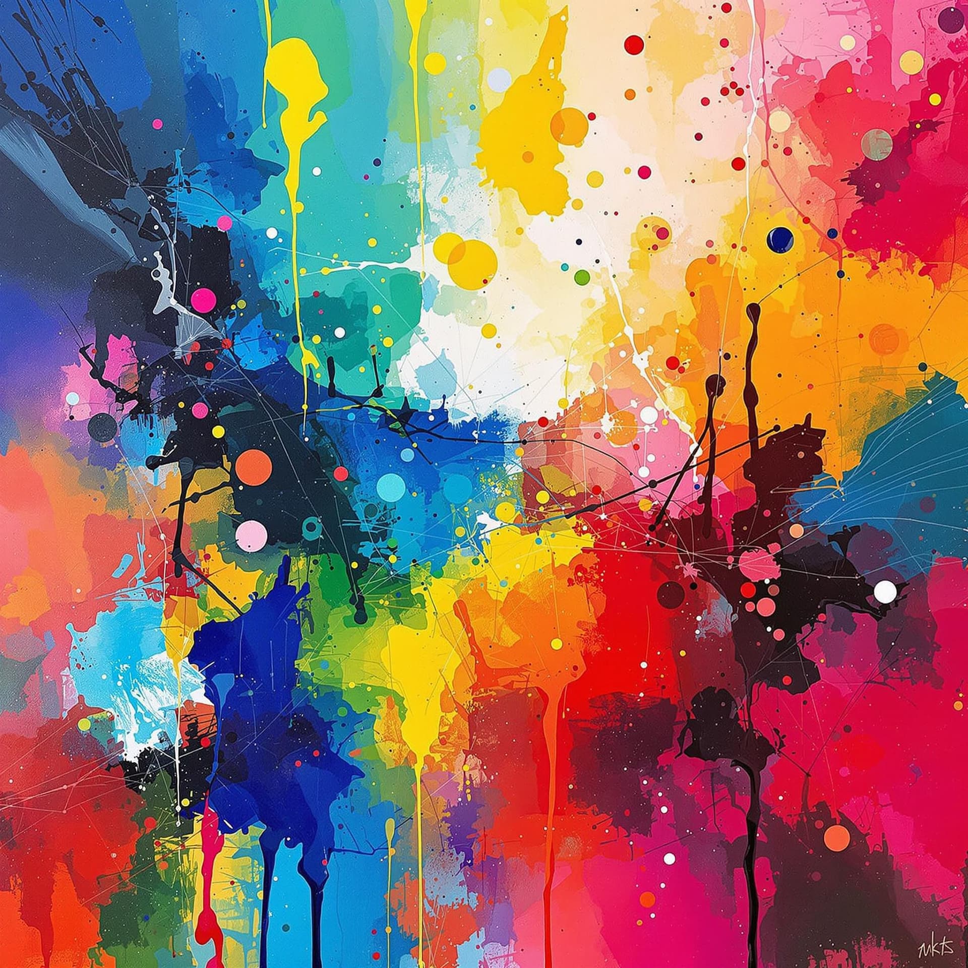 AI generated: Colorful paints, abstractive arts, to spark human's passion
