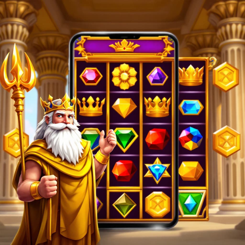 AI generated: The image is a digital illustration of the Gates of Olympus slot machine. The background of the imag...