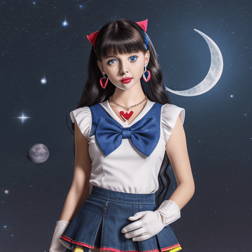 AI generated: Masterpiece, best quality, (1 girl), super sailor moon, denim shot, night sky, moonlight, evening, w...