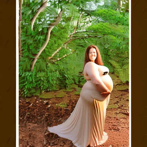 AI generated: A beautiful pregnant woman, nude, posing, full body shot, visible vagina, veiny breasts