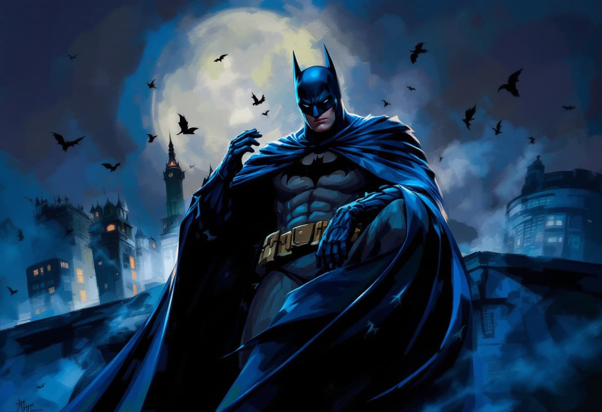 AI generated: digital painting of batman, comics art,, stylized