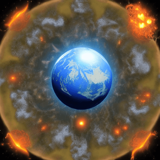 AI generated: EXPLODING PLANET
