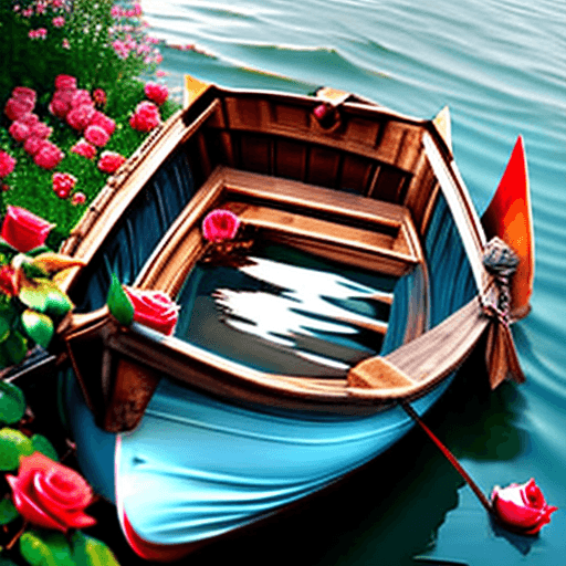 AI generated: a rose in a boat