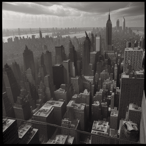 AI generated: New York City 100 years after the fall of man, unihabited, post apocalypse, photo realistic --style ...