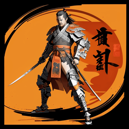 AI generated: Samurai in full armor, concept art in the style of Yoji Shinkawa and Dominik Mayer with vibrant colo...
