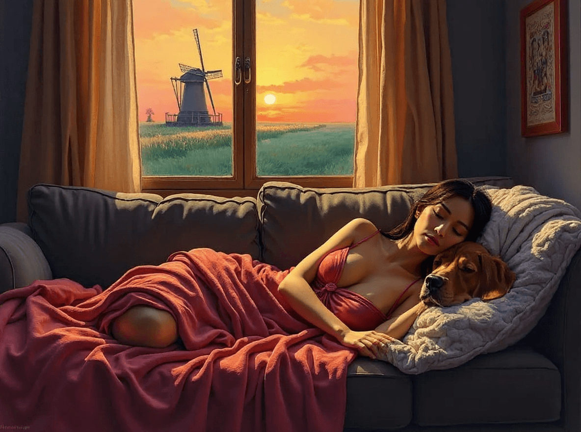 AI generated: Une belle femme chinoise dorme avec un homme 