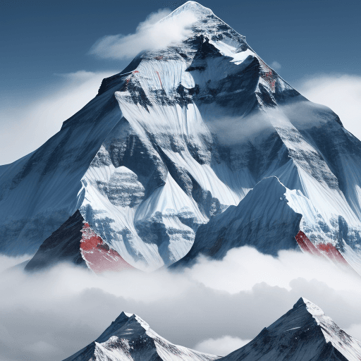 AI generated: Mount Everest, in the style of illusory wallpaper, colorful realism, modular, intense close-ups, uhd...