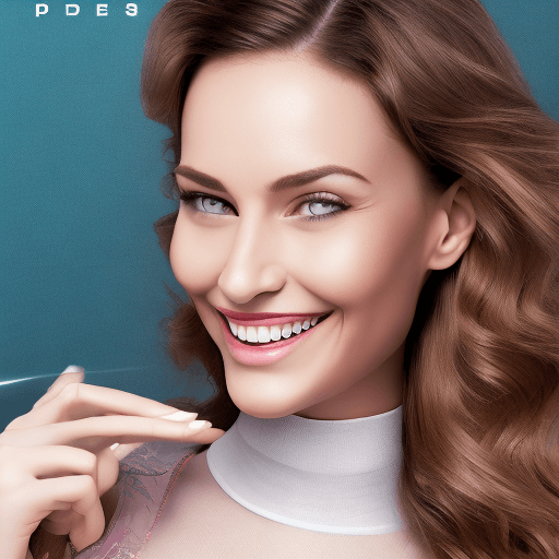 AI generated: an advertisement promo of silicon veneers where girl is smiling 8k