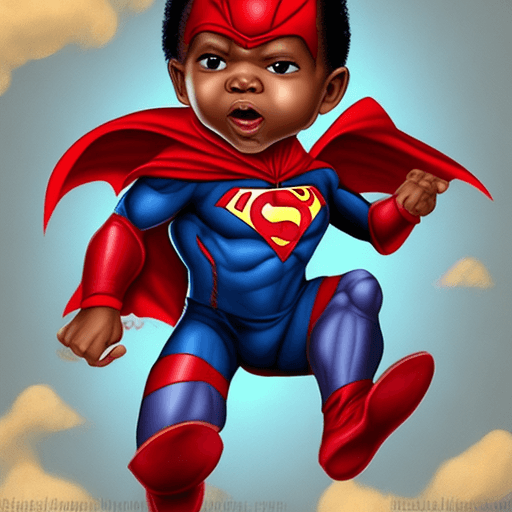 AI generated: cute african american DC hero baby with 2024 wriiten in his chestsuperman --v 5.2
