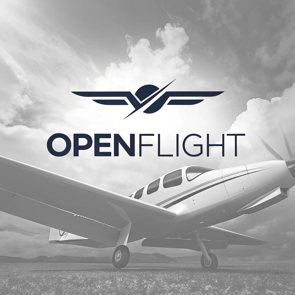 AI generated: A professional logo for "OpenFlight" - an elite private aviation flight management system. Establish...