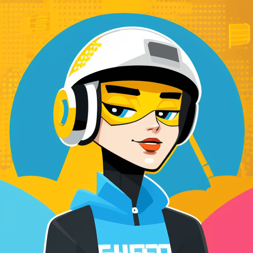 AI generated: Modern and refreshing pop art style vector illustration, the character must be wearing a helmet, the...