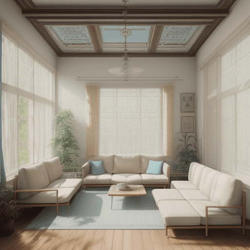 AI generated: High resolution photography interior design, dreamy sunken living room conversation pit, wooden floo...