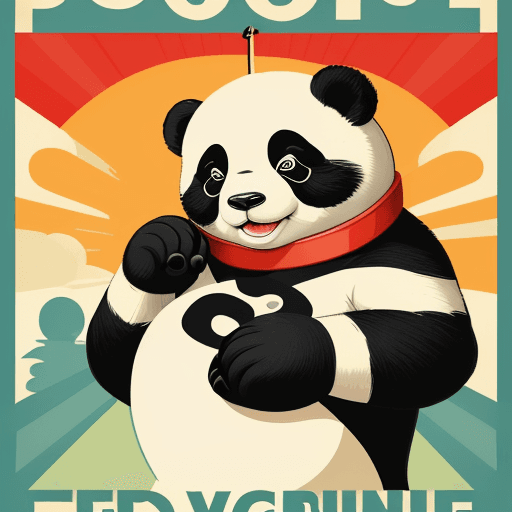 AI generated: In a playful, vintage-inspired design, create a humorous propaganda poster featuring a whimsical pan...