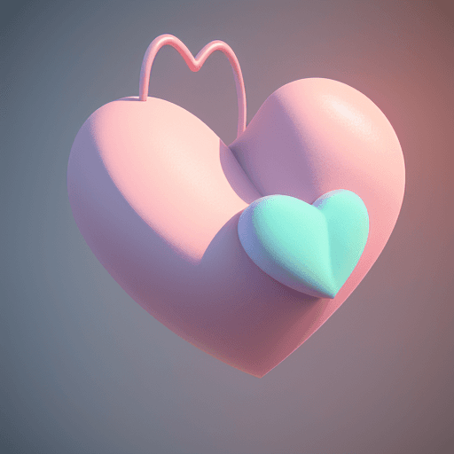 AI generated: heart beating 3D render soft pastel colors scene beat high-resolution